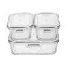 China Borosilicate Glass Food Container Set 240ml-1370ml with Simple Lid wholesale