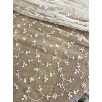 China Ivory Vintage Floral Nylon Lace Fabric By The Yard For Wedding Dresses 120cm Width on sale