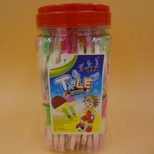 China Table Tennis Shape compressed candy milk chocolate strawberry flavor in on bottle supplier