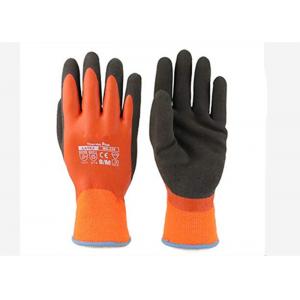 China 10 Gauge Industrial Latex Rubber Hand Gloves Warm Fleece Lined Anti Slip supplier