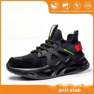 Comfortable And Durable Anti-Smashing EVA Sole Safety Shoes With Flying Knit Upper