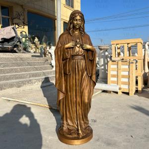 Virgin Mary Bronze Sculpture Statue Life Size Religious Brass Copper Marie Metal Casting Church Home Decor