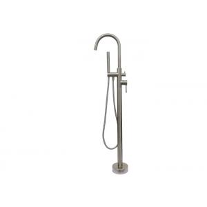 Modern Free Standing Bathtub Shower Mixer Taps Floor Mounted Tub Shower Faucets With Hand Sprayer  Dual handle fuacet