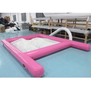 Pink 0.6mm PVC Tarpaulin Inflatable Sea Pool Fire Resistant With Net