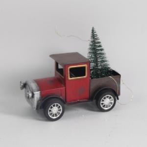 Indoor / Outdoor Metal Christmas Decoration Car Attached To Christmas Tree Customized