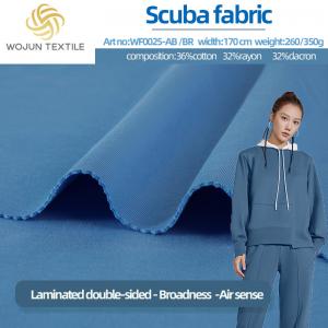 Two Sided Scuba Knitting Fabric , Solid Breathable 100 Cotton Terry Fabric