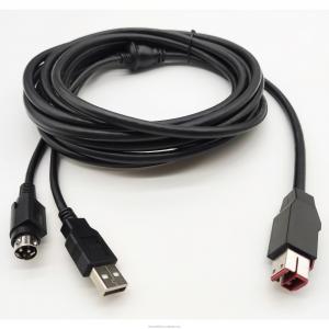 China 24V Powered USB Cable 24V To Hosiden USB-B Cable Printer supplier