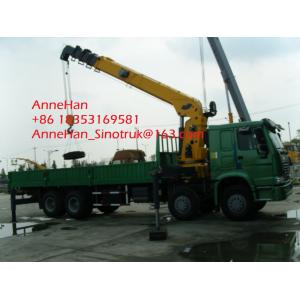 Mobile Low Bed Truck Mounted Straight Arm Crane 8x4 With 15 Ton , Swing Arm Crane