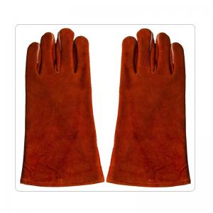 Winter Red Cow Split Leather Welding Work Gloves
