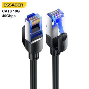 China ESSAGER ES-WX02 Cat 8 40Gbps Rj45ネットワークイーサネットケーブル 0.5M 1M 2M 3M 5M 10M 15M wholesale