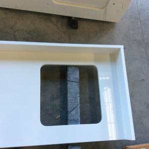 White Engineered Stone Countertop Manmade Quartz Stone Countertop Vanity Top