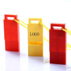 Plastic outdoor whistle plastic flat whistle toy whistle 58*22*7mm logo customized