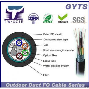 China GYTS Steel Armored with PE sheath Fiber Optic Cable For Duct And Aerial with loose tube supplier