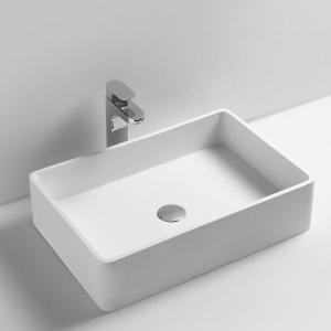 Rectangle Counter Top Basin / Stone Resin Wash Basin Solid Surface