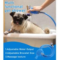 China Indoor Outdoor  Dog Shower Sprayer Scrubber Dog Grooming Set on sale