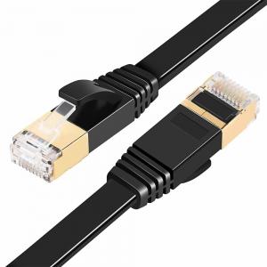 Black Cat7 Flat Network Cable , SFTP BC Pass Channel Test Flat Patch Cord