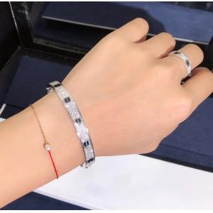 Factory Custom Fine Jewelry 18k White Ogold LOVE Bracelet, Diamond-Paved, Ceramic Bracelet