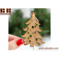 China Unfinished Wood Laser Cut Christmas Tree Ornaments Artificial wood 3d christmas tree ornaments on sale