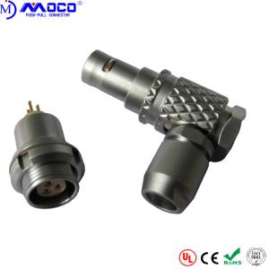 China 3 Pin Push Pull Electrical Connectors Right Angle Male / Straight Contacts Female supplier