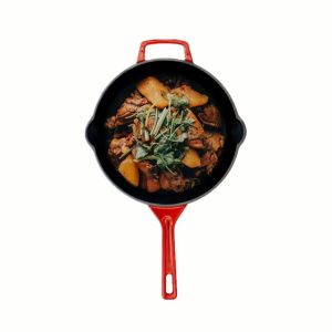 China Não o frigideira esmaltado vara do ferro fundido frita Pan With Handles supplier