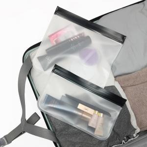 Shockproof Clear Frosted PEVA Bag 1 Large 1 Small Makeup Bags