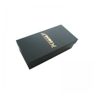 Black Art Paper Paperboard Gift Boxes With Foil Hot Stamping Logo For Gift Packaging