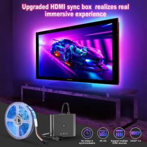 75" - 85" Tuya App 5m LED Backlights TV Strip Lights With HDMI 2.0 Sync Box Sync With TV And Music 4K HDR Support HDMI S