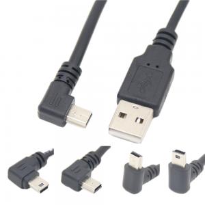 USB 2.0 Male USB Charging Data Cable Mini With Right Angle Connector