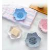 China Modern Bathroom Soap Holder with Double Layer Flower Design and Non Slip Silicone Tray wholesale