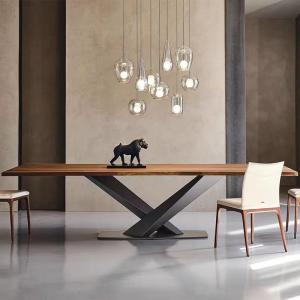China Industrial Fusion X  Base Wood Dining Table supplier
