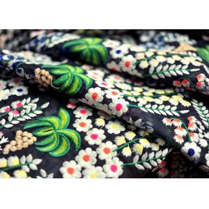 China Deluxe Floral Multi Colored Lace Fabric for Heavy Embroidered Haute Couture Costume supplier