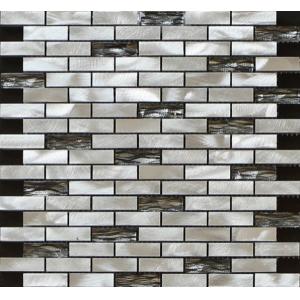 China Black Gingham and metal shinning glass mix metal mosaic puzzle pattern supplier
