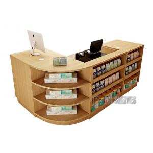 Customizable Supermarket Checkout Counter MDF Wood Grocery Shop Cashier Desk