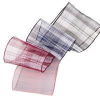 China 6mm-38mm Plaid Polyester Organza Ribbon for Flower Chocolate Gift Packing on sale