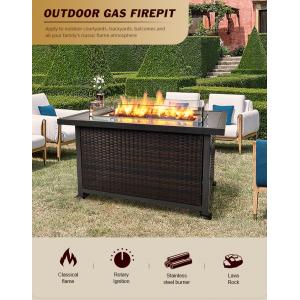 Sunshine Rattan Plaited Articles Propane Table Top Fire Pit Patio Heater