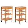China Hot Sale Bamboo Home Furniture Wooden Serving Storage Trolley Cart wholesale