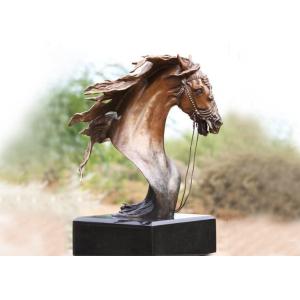 China Handmade Forging Bronze Ferghana Horse Head Garden Statue For Public Decoration supplier