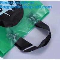 Saco de plástico macio biodegradável e Compostable de 100% do laço do punho para a roupa, saco de compras plástico inferior do bloco do punho