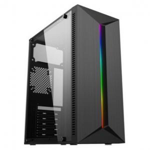 Acrylic Panel ATX Computer Cabinet RGB Gaming PC Case Black Chassis Front ABS Panel With RGB Light Strip