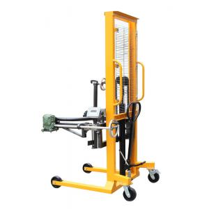 China Electronic Balance 1.6m Lifting Height Gripper Type Hydraulic Drum Lift(Manual Rotating) with 400Kg Load supplier