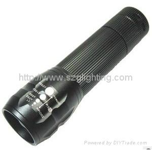 China Adjustable Aluminium 3W LED  flashlight with 2200mAh rechargeable battety supplier