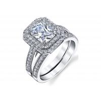 China 1.2ct Diamond Engagement Wedding Rings 5x7mm Dimension Emerald Cut on sale