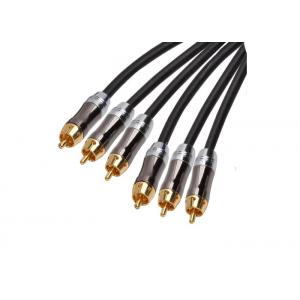 China VK30143 Black Coaxial 3 RCA Audio Cable , Male To Male Audio Video Cable supplier