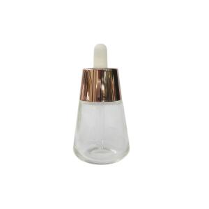 China Afile el cono forman 1OZ que la botella de aceite esencial cosmética de cristal con el dropper del bulbo mide con una pipeta las asambleas de los cierres para el aceite del suero supplier