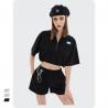 Open Navel Short Sleeve Women'S Polo Sports Shorts For Spring And Summer