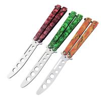 China 440 Stainless Steel Dull Blade Practice Butterfly Knife EDC Outdoor Camping Knives on sale