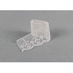 China Embroidered Nylon Lace Trim Scalloped Edge Flower Ribbon Cotton Lace Tulle supplier
