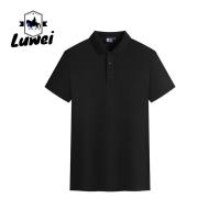 China Embroidery Logo Mens Polo T Shirts Breasted Cardigan Lattice Polyester on sale