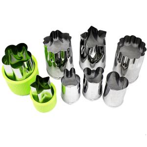 Vegetable Cutters Shapes Set (8 Piece) - Cookie Cutters Fruit Mold Cheese Presses Stamps for Kids Shaped Treats Food