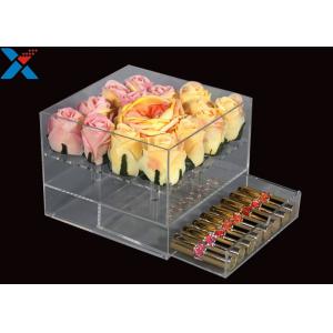 China Clear Acrylic Flower Case Recyclable, High Grade Acrylic Rose Box With Drawer supplier